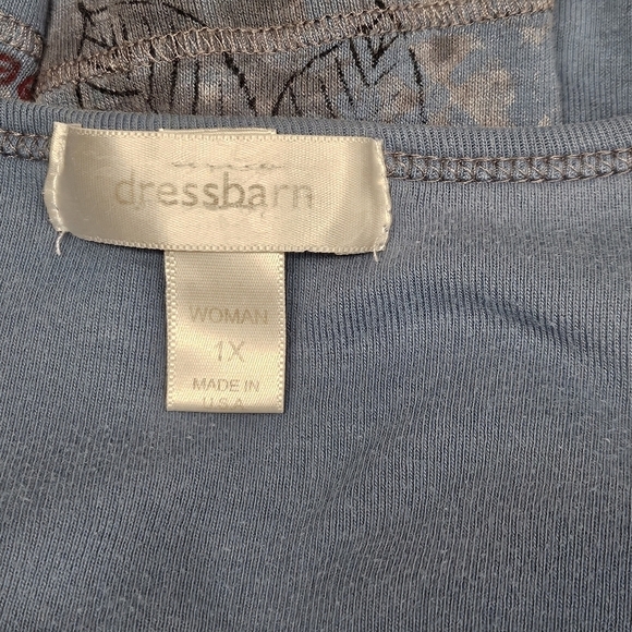 Dress Barn Vintage Roses Floral Embellished 100% Cotton Pullover Top Sz 1X - Picture 6 of 7